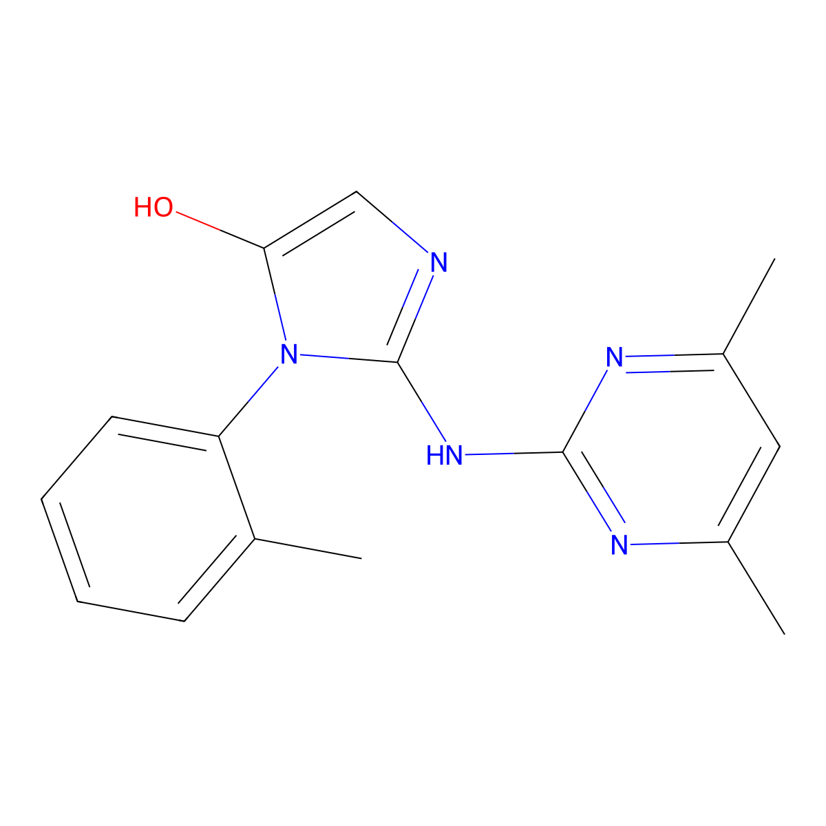 2-[(4,6-Dimethylpyrimidin-2-yl)amino]-3-(2-methylphenyl)imidazol-4-ol molecular structure, CAS 336176-19-3