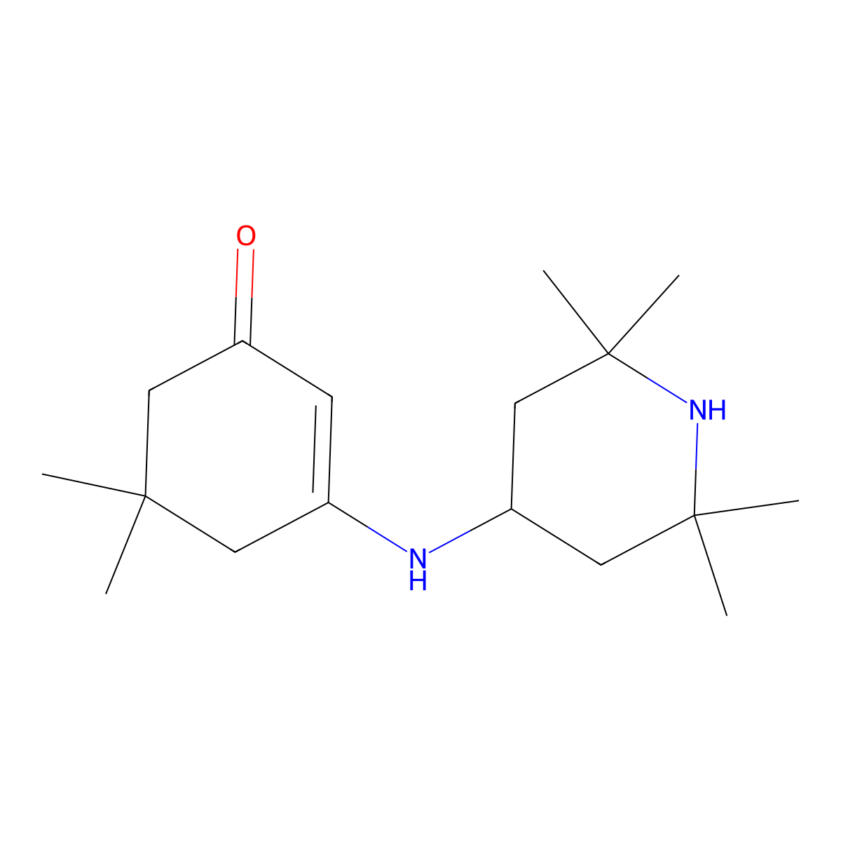 5,5-Dimethyl-3-((2,2,6,6-tetramethylpiperidin-4-yl)amino)cyclohex-2-enone molecular structure, CAS 336177-13-0