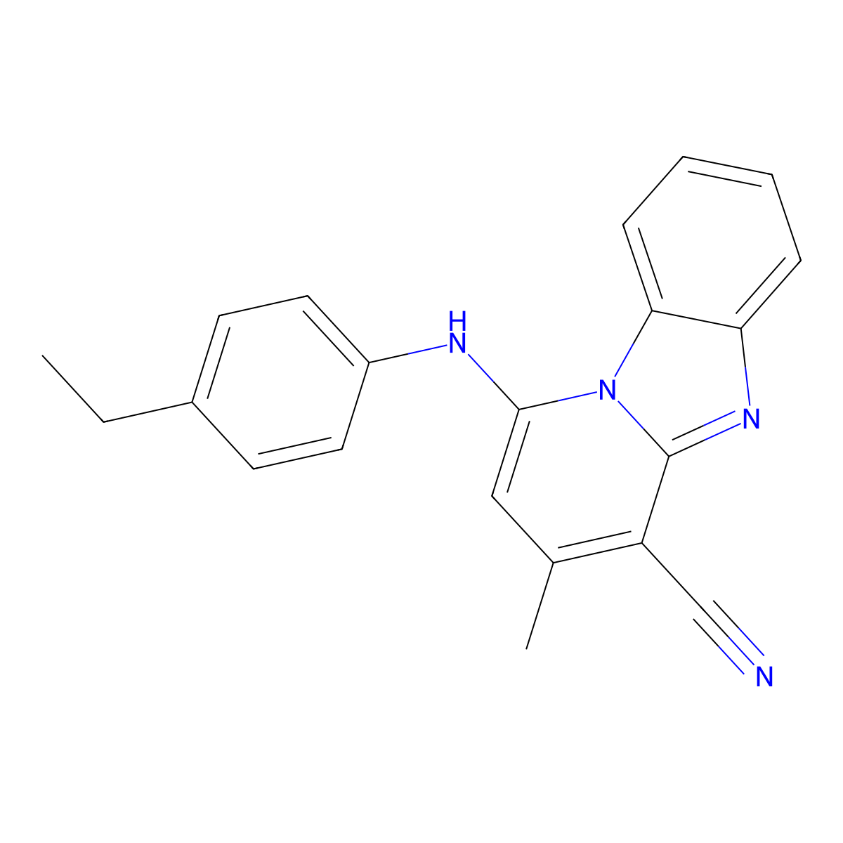 1-(4-Ethylanilino)-3-methylpyrido[1,2-a]benzimidazole-4-carbonitrile molecular structure, CAS 336178-06-4
