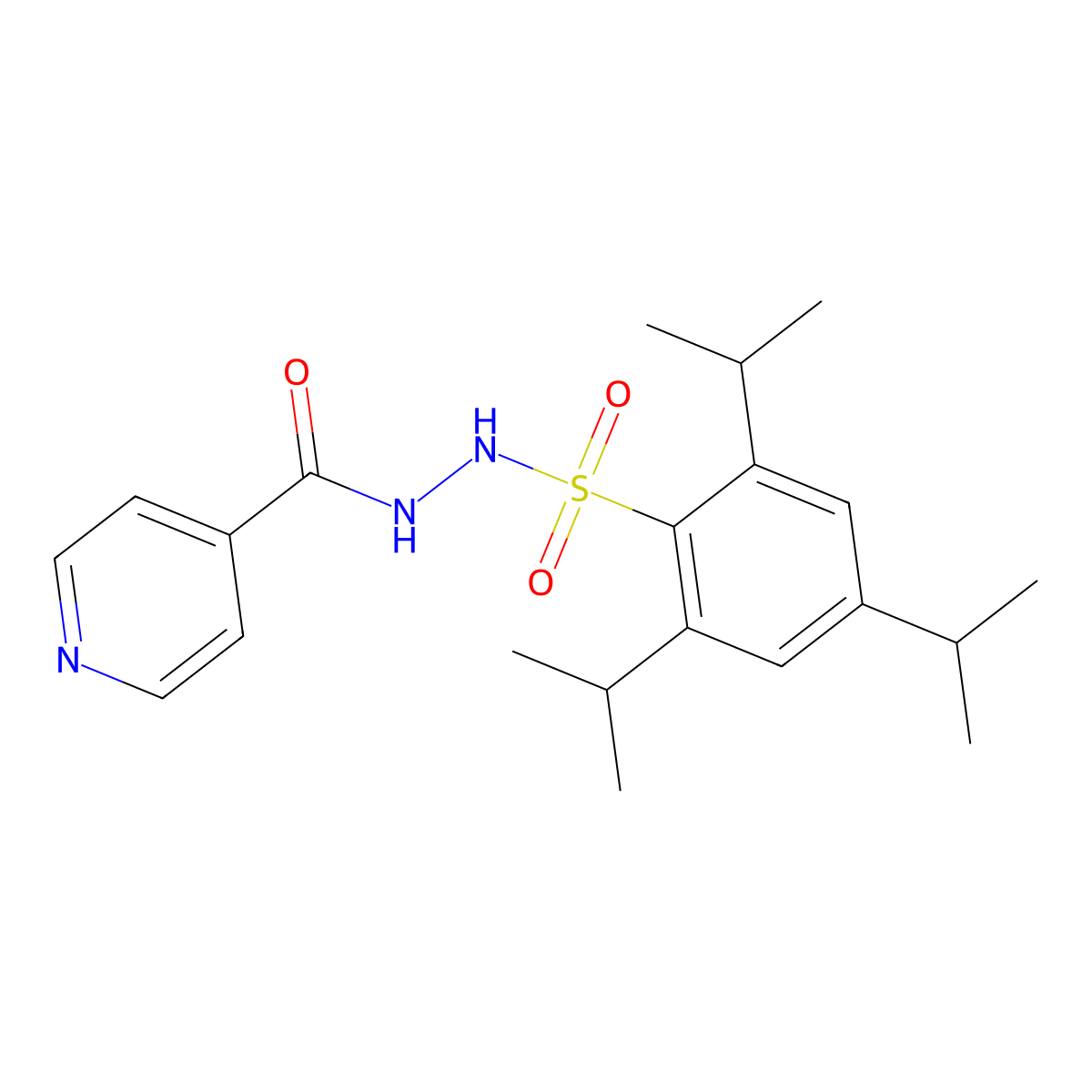 N'-[2,4,6-tri(propan-2-yl)phenyl]sulfonylpyridine-4-carbohydrazide molecular structure, CAS 336178-54-2