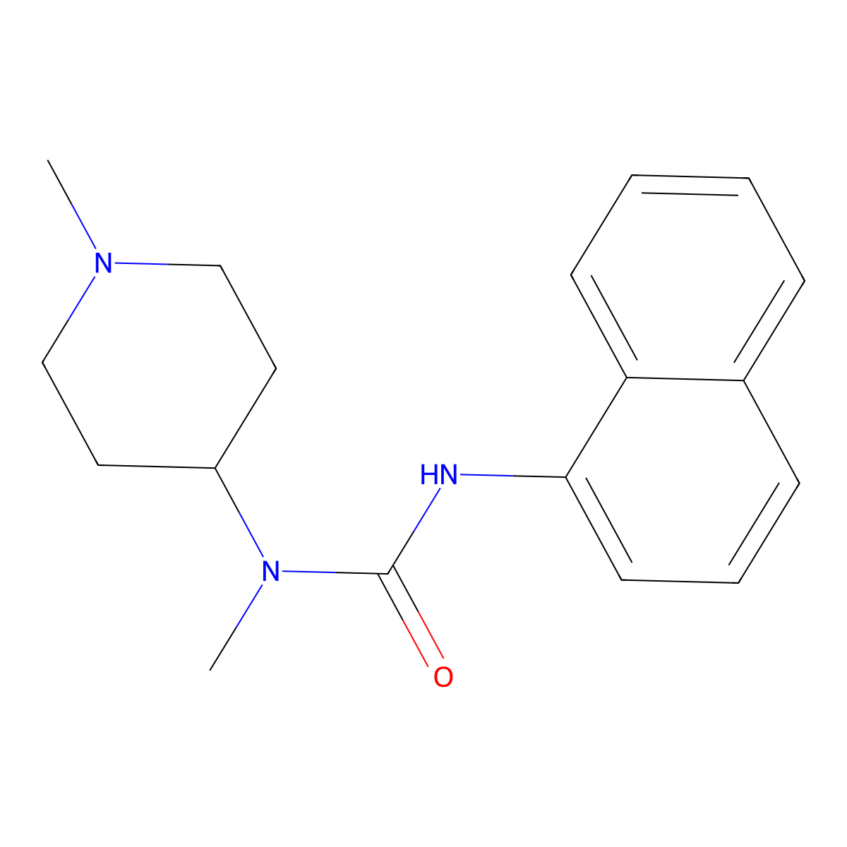 1-Methyl-1-(1-methylpiperidin-4-yl)-3-naphthalen-1-ylurea molecular structure, CAS 336178-70-2