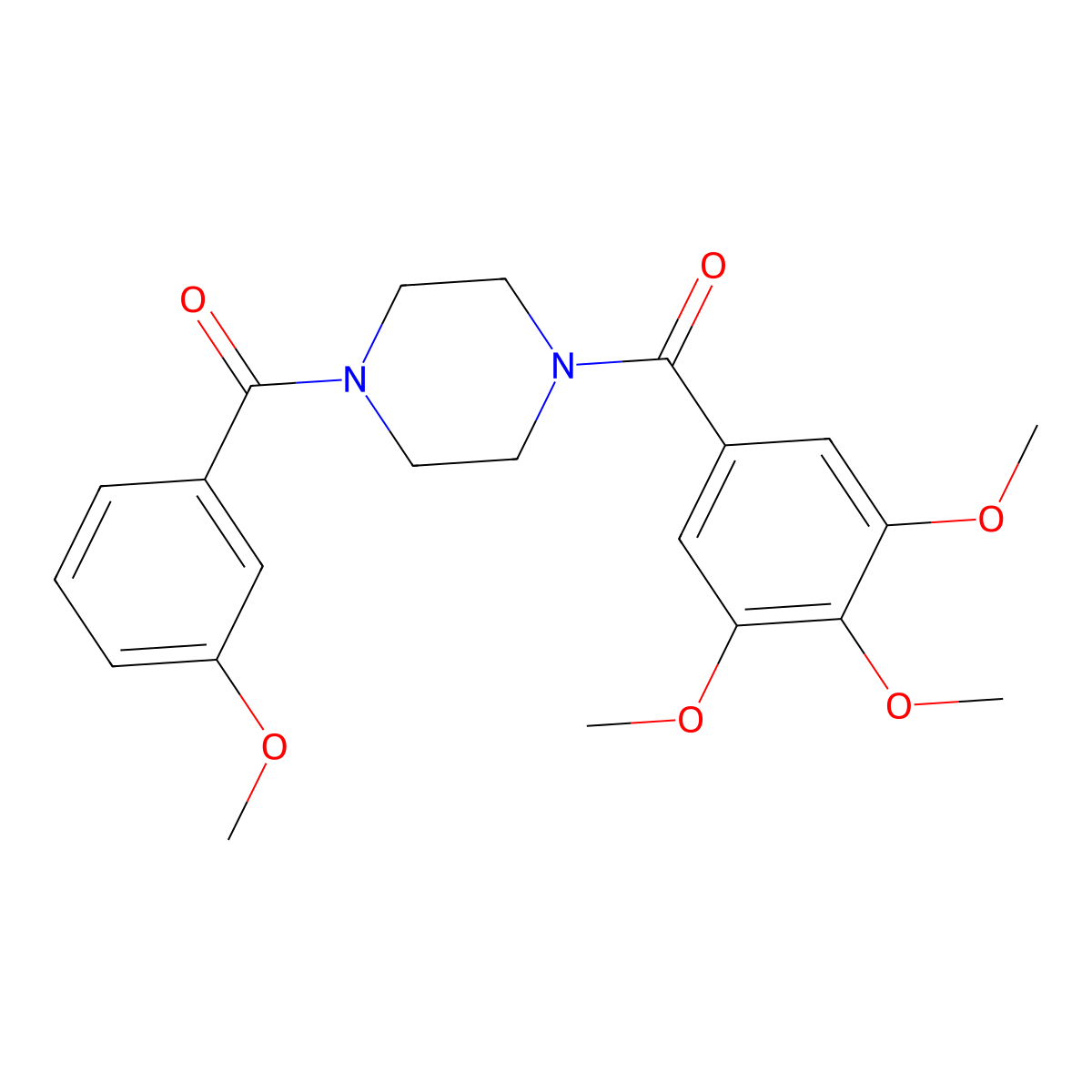 (3-Methoxyphenyl)-[4-(3,4,5-trimethoxybenzoyl)piperazin-1-yl]methanone molecular structure, CAS 336178-98-4