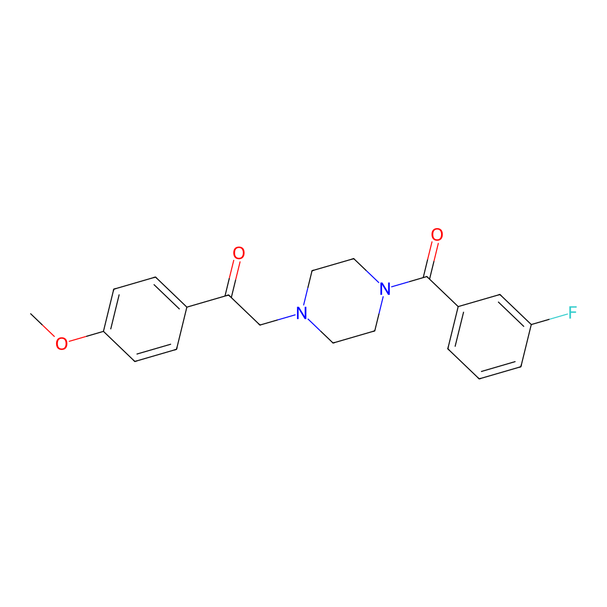 2-[4-(3-Fluorobenzoyl)piperazin-1-yl]-1-(4-methoxyphenyl)ethanone molecular structure, CAS 336179-20-5
