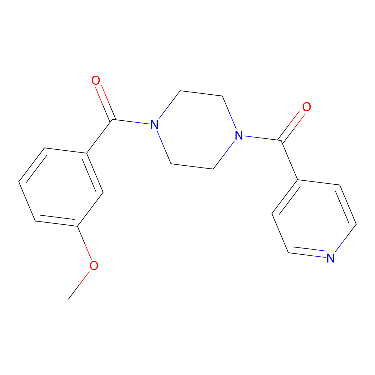 1-Isonicotinoyl-4-(3-methoxybenzoyl)piperazine molecular structure, CAS 336179-36-3