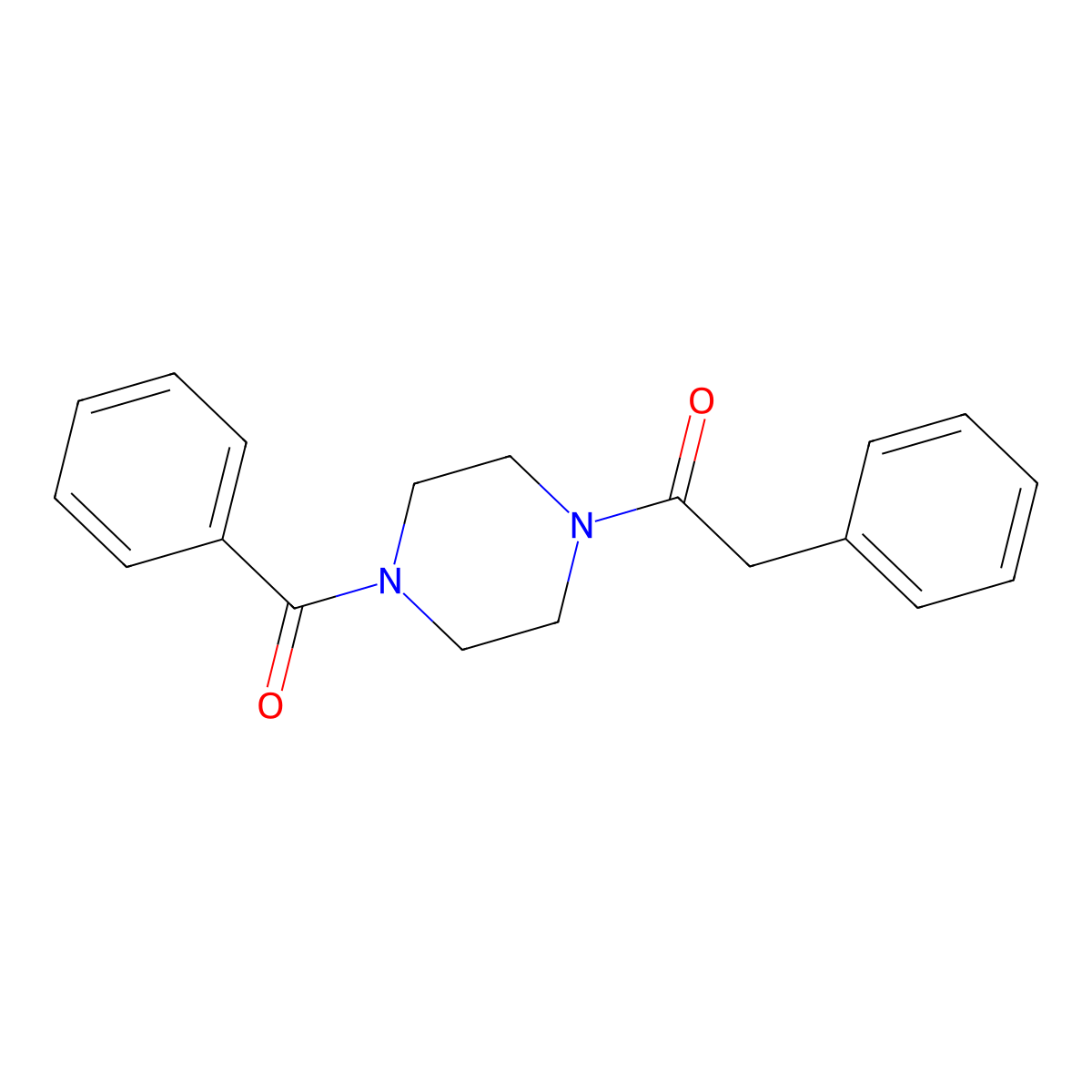 1-Benzoyl-4-(phenylacetyl)piperazine molecular structure, CAS 336179-60-3