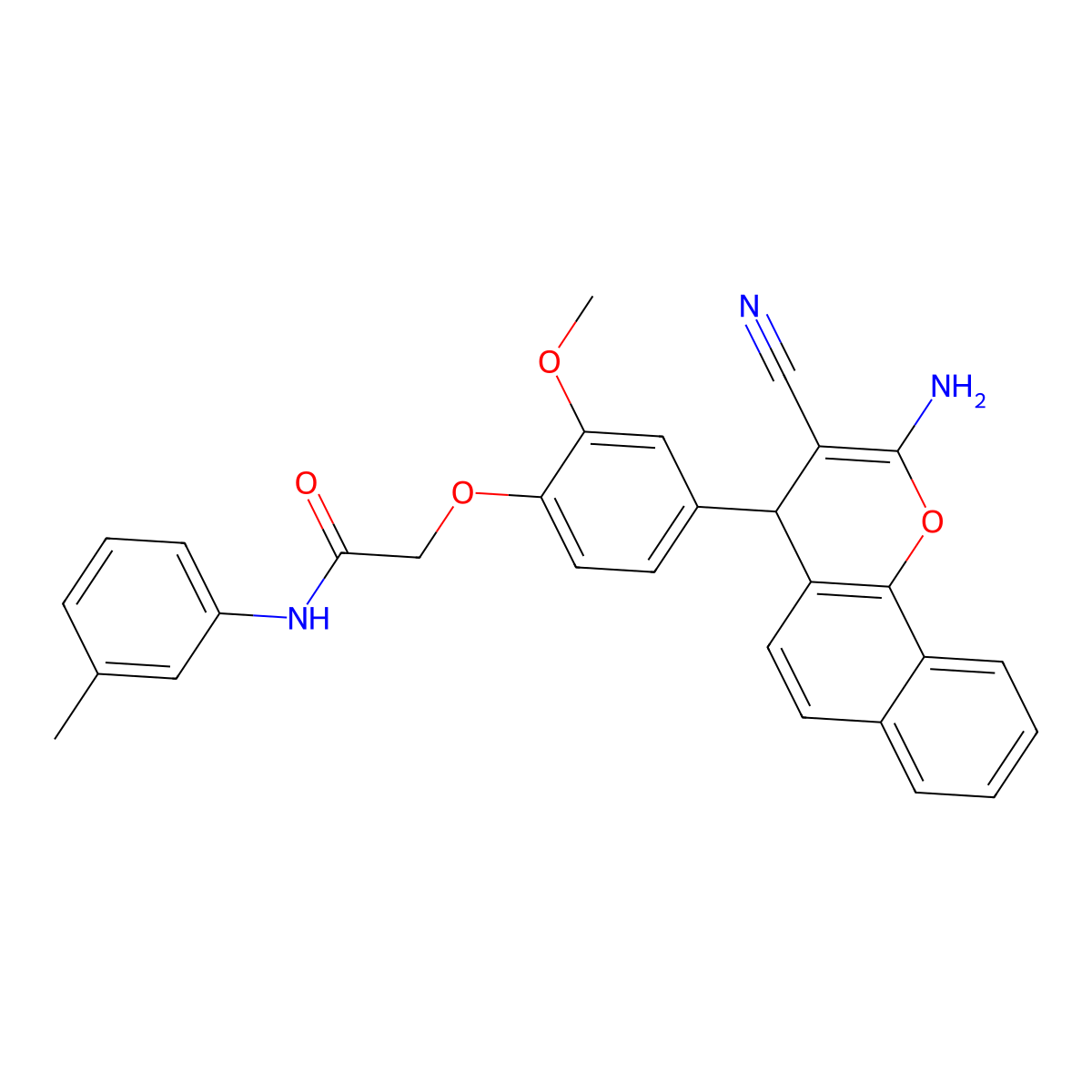 2-(4-(2-Amino-3-cyano-4H-benzo[h]chromen-4-yl)-2-methoxyphenoxy)-N-(m-tolyl)acetamide molecular structure, CAS 336180-00-8