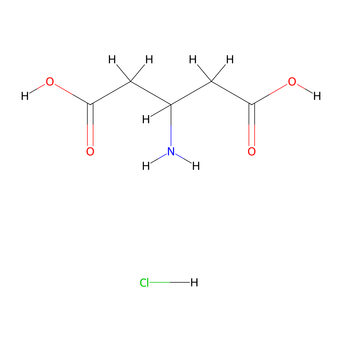 3-aminopentanedioic Acid Hydrochloride molecular structure, CAS 336182-10-6