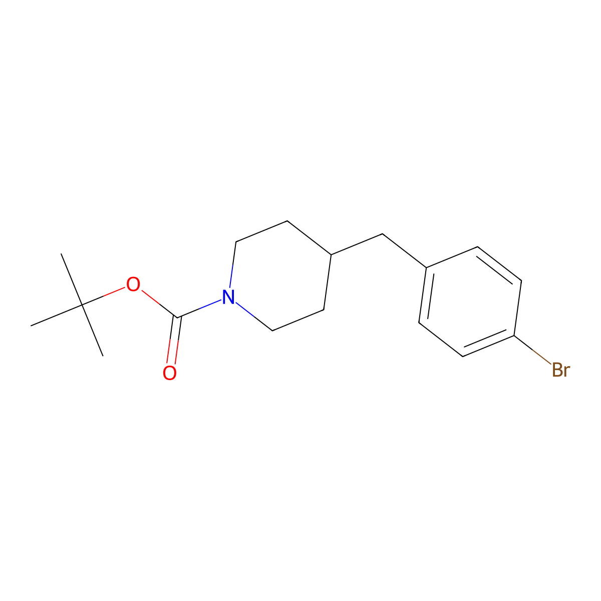 Tert-butyl 4-(4-bromobenzyl)piperidine-1-carboxylate molecular structure, CAS 336182-21-9