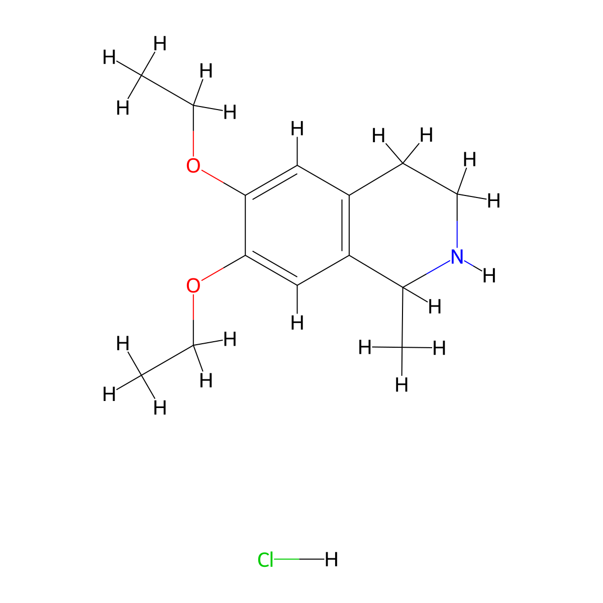 6,7-Diethoxy-1-methyl-1,2,3,4-tetrahydroisoquinoline hydrochloride molecular structure, CAS 336185-27-4