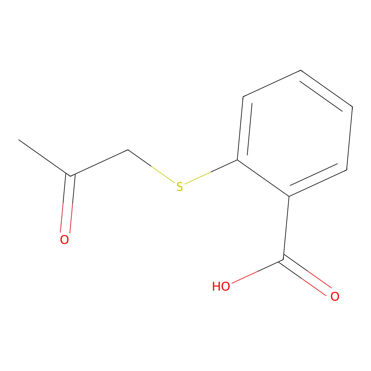 2-[(2-Oxopropyl)sulfanyl]benzoic acid molecular structure, CAS 336186-19-7