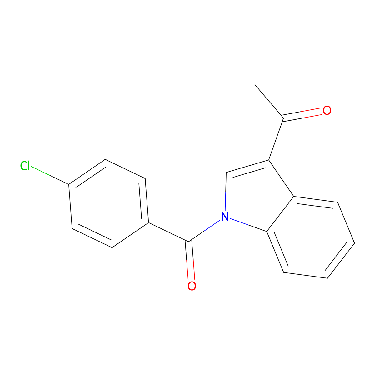 1-[1-(4-chlorobenzoyl)-1H-indol-3-yl]-1-ethanone molecular structure, CAS 336188-01-3