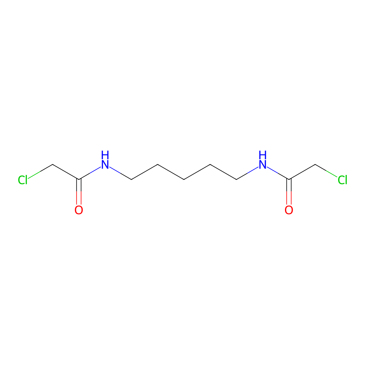 N,N'-(pentane-1,5-diyl)bis(2-chloroacetamide) molecular structure, CAS 33619-33-9