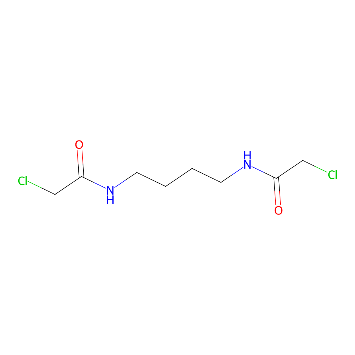 N,N'-(butane-1,4-diyl)bis(2-chloroacetamide) molecular structure, CAS 33619-34-0