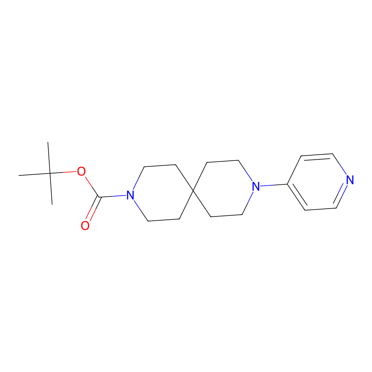 tert-Butyl 9-(pyridin-4-yl)-3,9-diazaspiro[5.5]undecane-3-carboxylate molecular structure, CAS 336190-91-1
