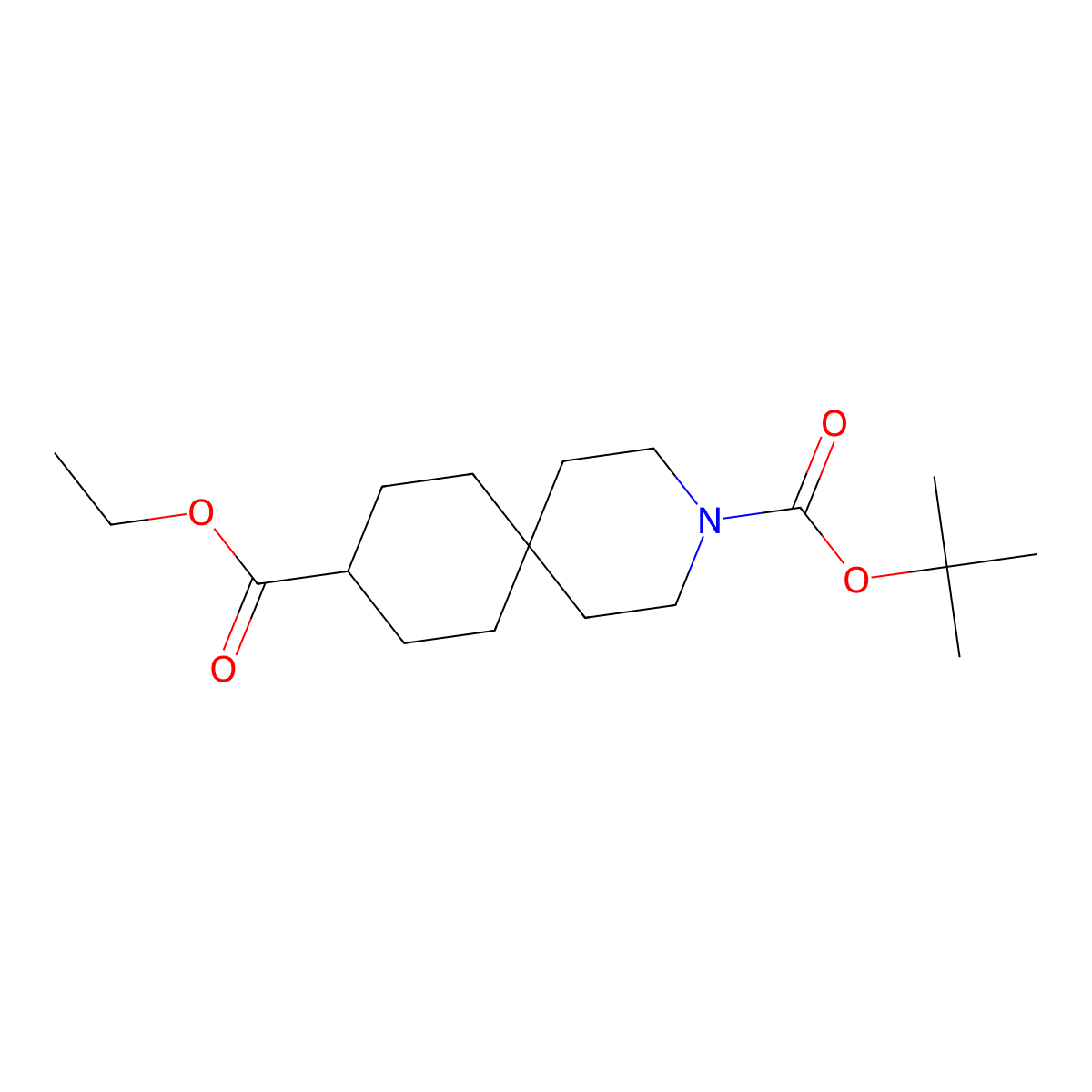 3-(tert-Butyl) 9-ethyl 3-azaspiro[5.5]undecane-3,9-dicarboxylate molecular structure, CAS 336191-01-6