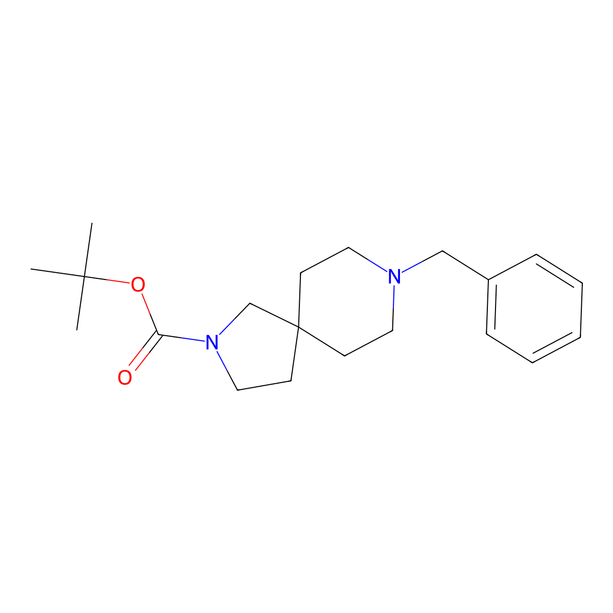 Tert-butyl 8-benzyl-2,8-diazaspiro[4.5]decane-2-carboxylate molecular structure, CAS 336191-16-3