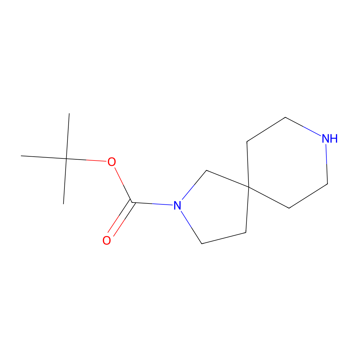 tert-Butyl 2,8-diazaspiro[4.5]decane-2-carboxylate molecular structure, CAS 336191-17-4