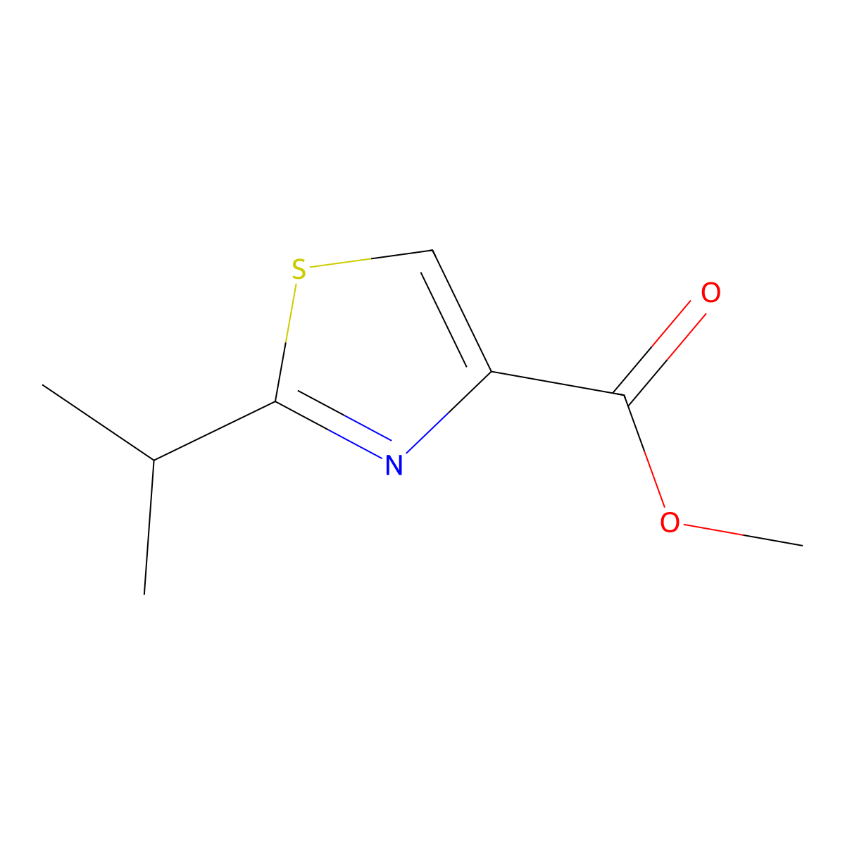 Methyl 2-isopropylthiazole-4-carboxylate molecular structure, CAS 336193-96-5