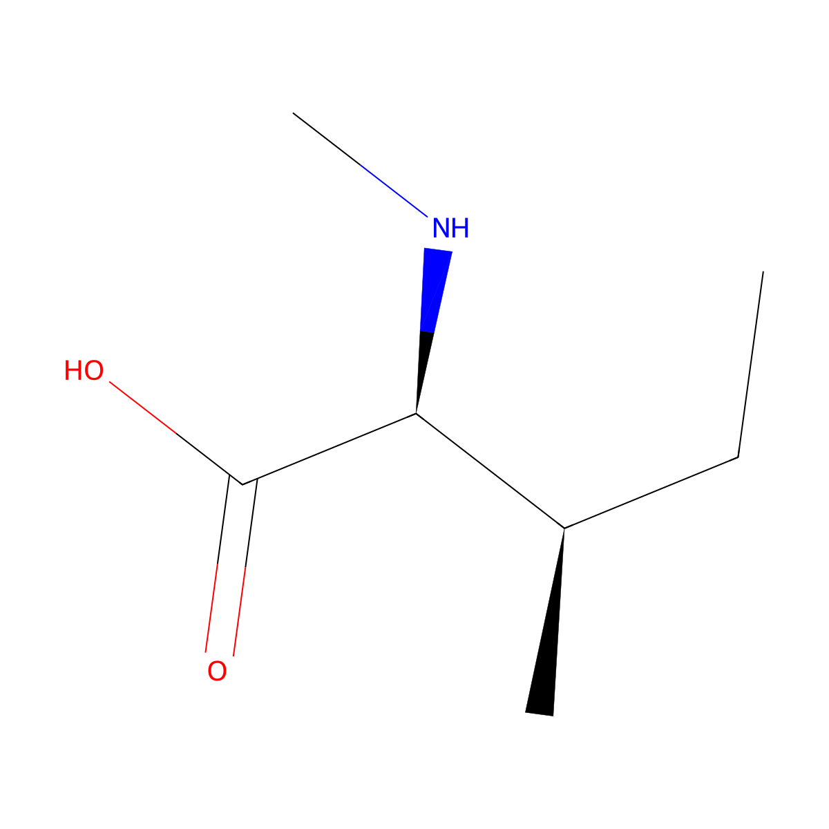 (2S,3R)-3-methyl-2-(methylamino)pentanoic acid molecular structure, CAS 33620-34-7