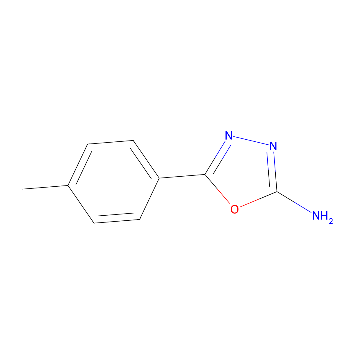 5-(4-Methylphenyl)-1,3,4-oxadiazol-2-amine molecular structure, CAS 33621-60-2