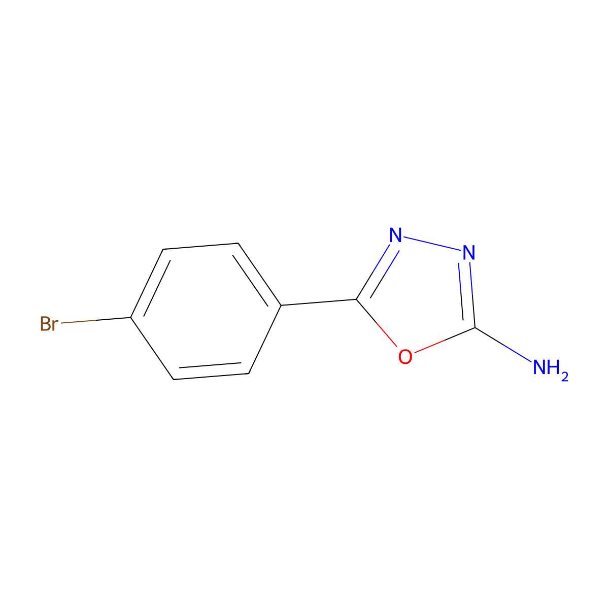 5-(4-Bromophenyl)-1,3,4-oxadiazol-2-amine molecular structure, CAS 33621-62-4