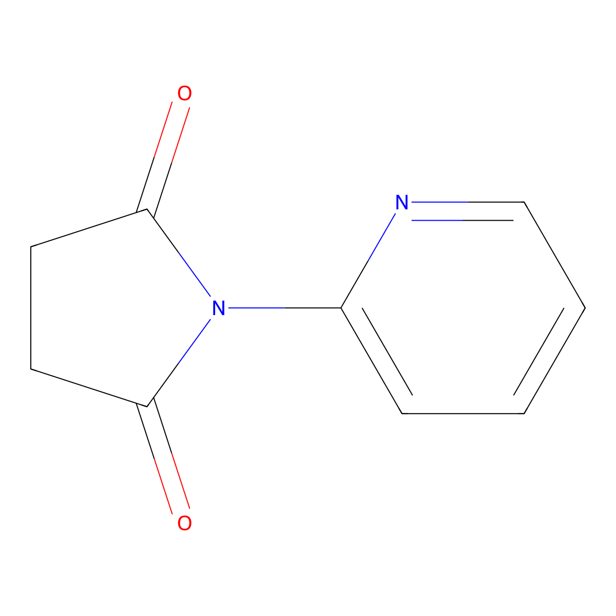 2,5-Pyrrolidinedione, 1-(2-pyridinyl)- molecular structure, CAS 33624-29-2