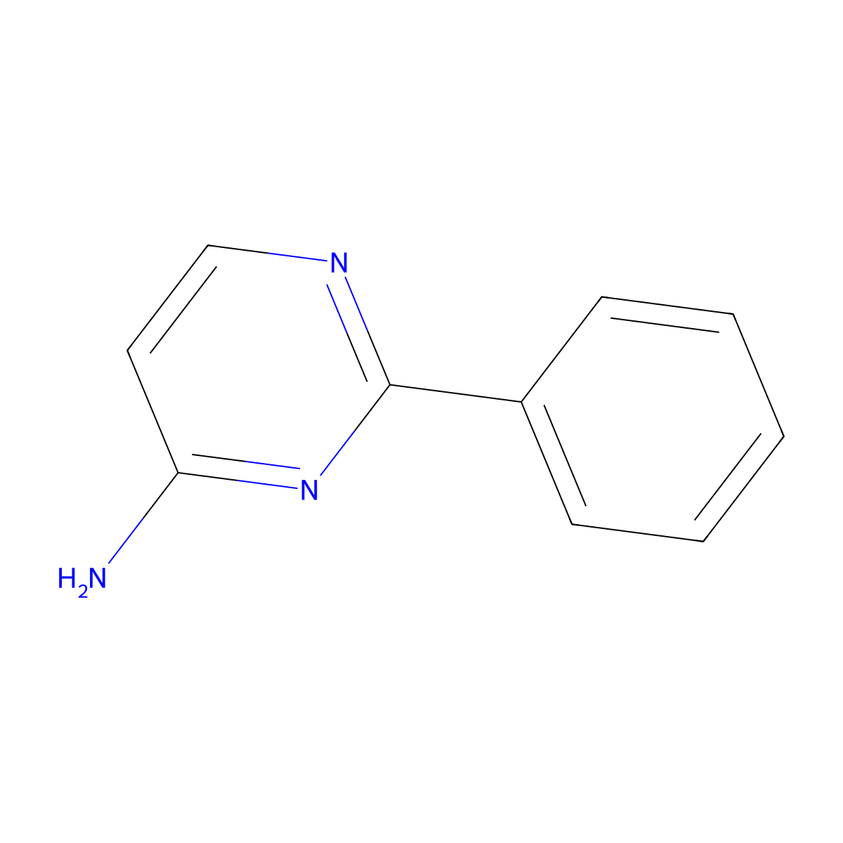2-Phenylpyrimidin-4-amine molecular structure, CAS 33630-25-0