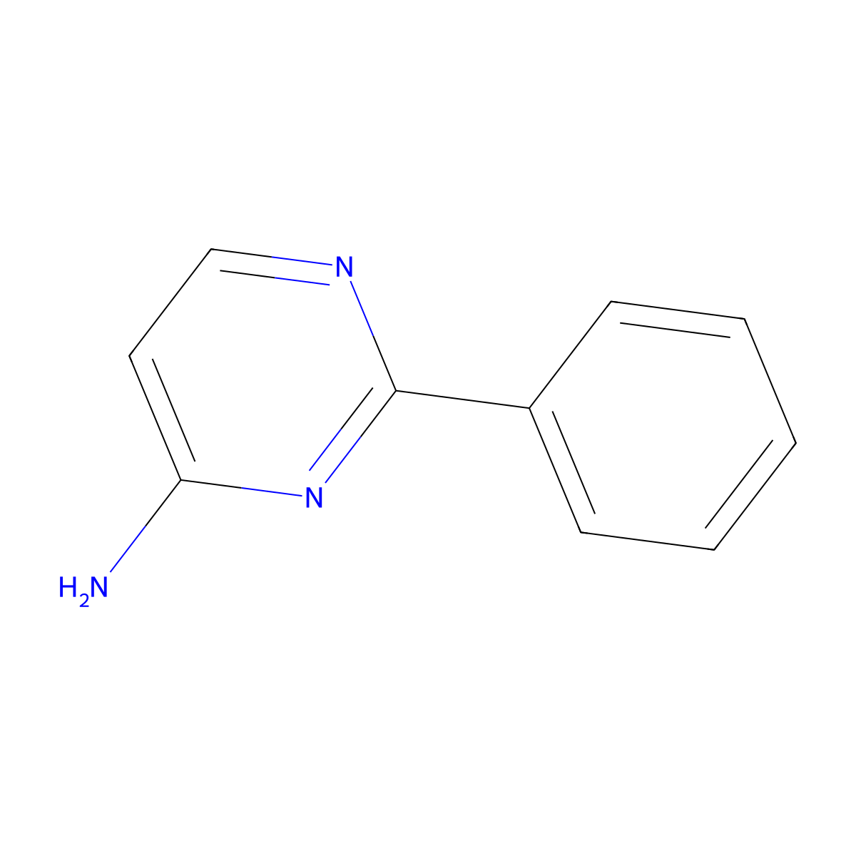2-Phenylpyrimidin-4-amine molecular structure, CAS 33630-25-0