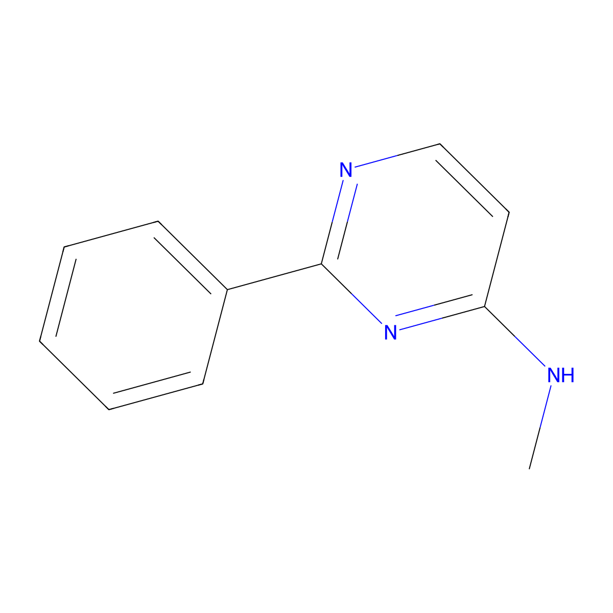 N-methyl-2-phenylpyrimidin-4-amine molecular structure, CAS 33630-26-1