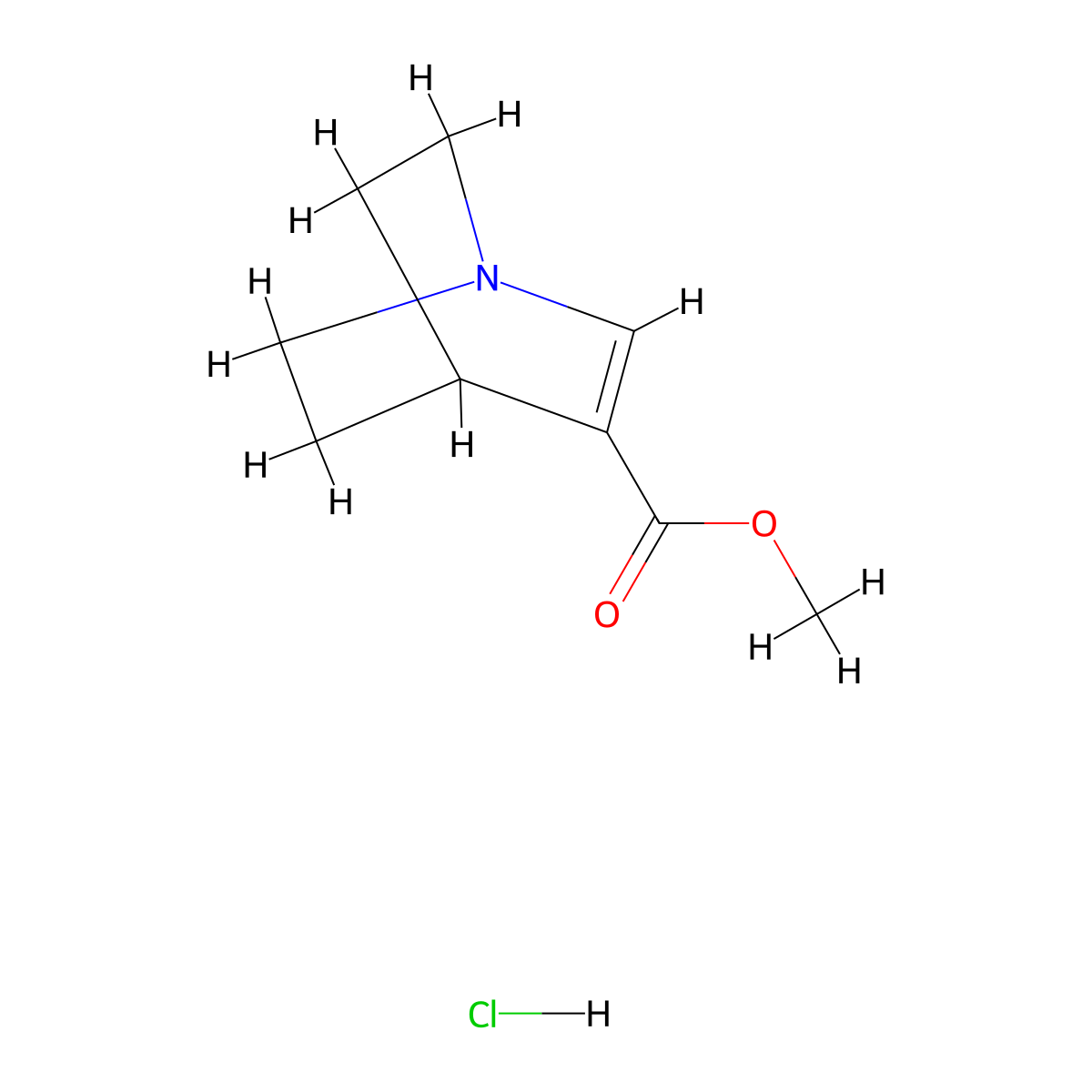 1-Azabicyclo[2.2.2]oct-2-ene-3-carboxylic acid methyl ester Hydrochloride molecular structure, CAS 33630-87-4
