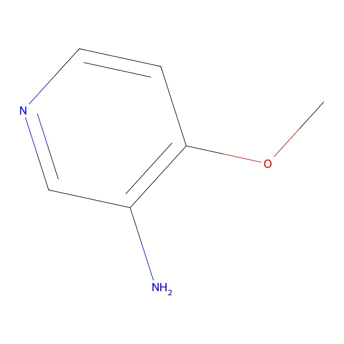 3-Amino-4-methoxypyridine molecular structure, CAS 33631-09-3