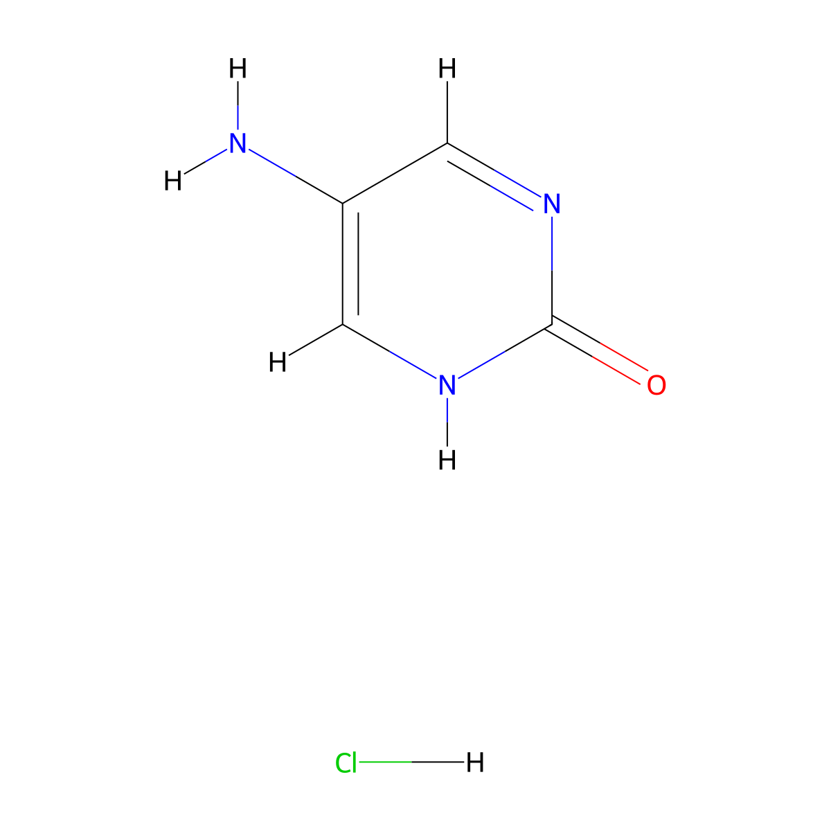5-Aminopyrimidin-2(1H)-one hydrochloride molecular structure, CAS 33631-17-3