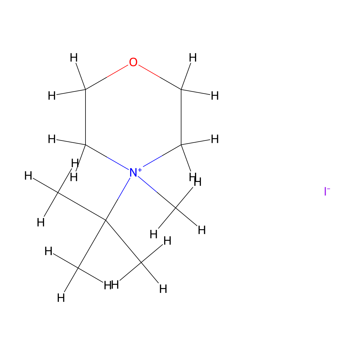 4-tert-Butyl-4-methylmorpholin-4-ium iodide molecular structure, CAS 33631-27-5