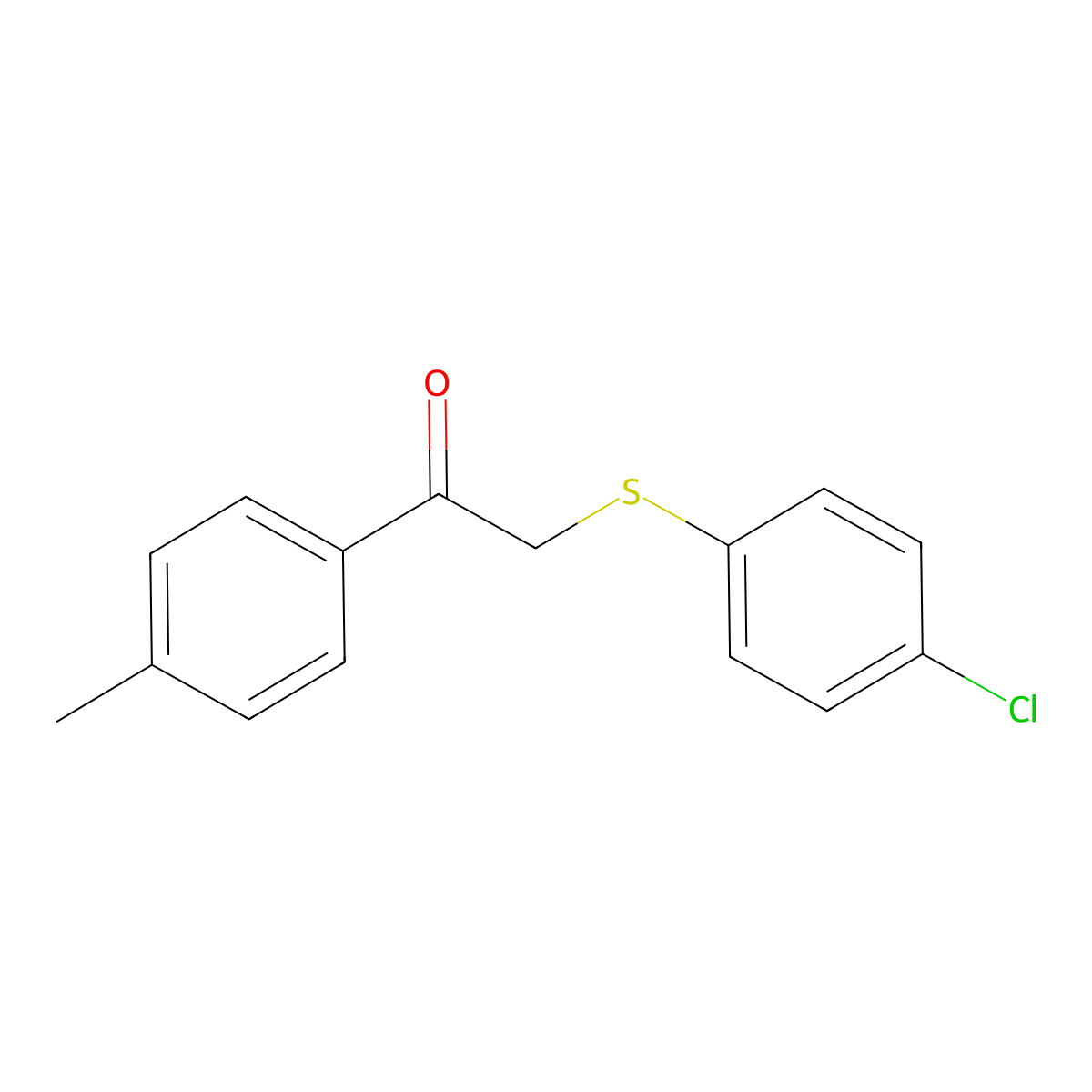 2-(4-Chlorophenylthio)-1-(4-methylphenyl)ethanone molecular structure, CAS 33631-98-0
