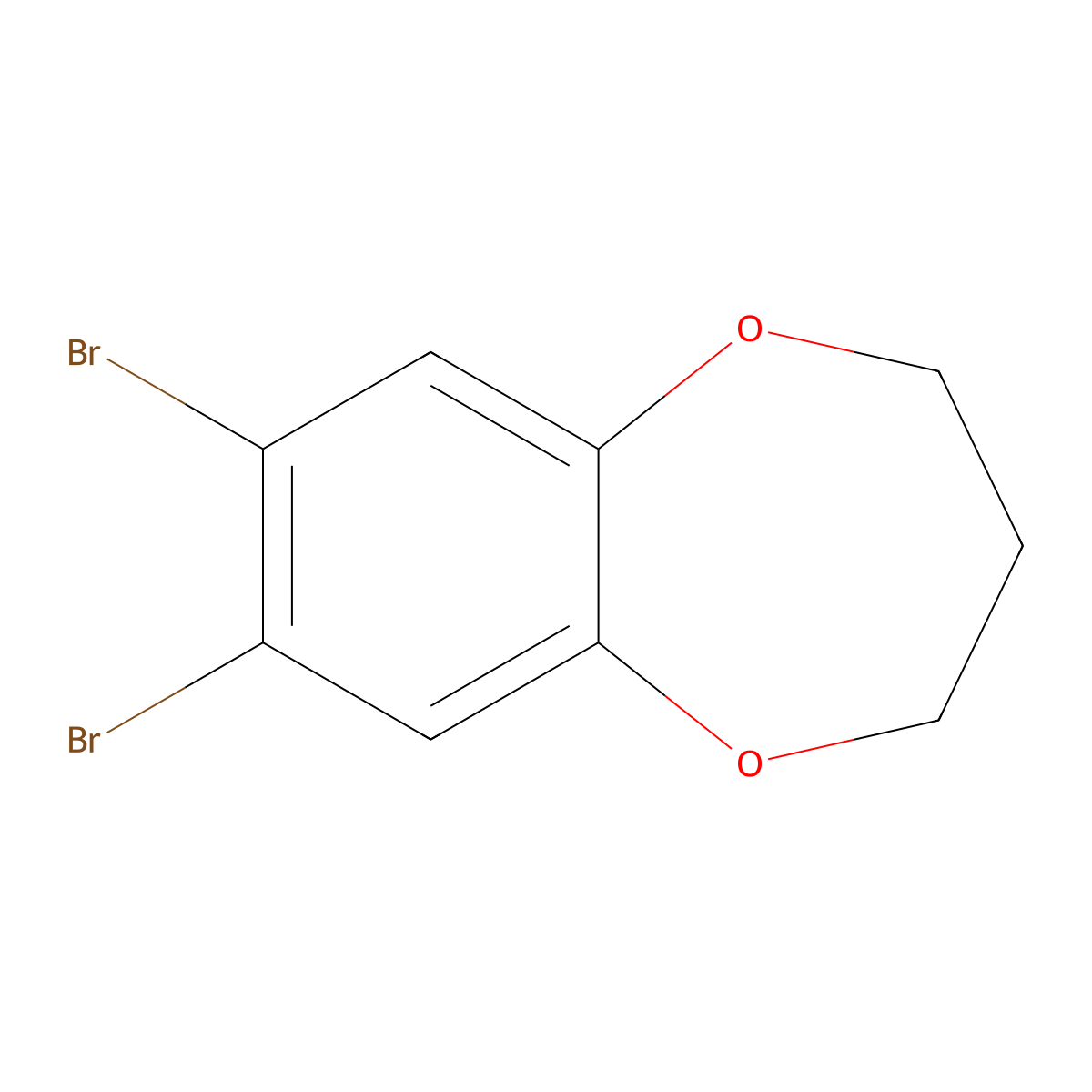 7,8-Dibromo-3,4-dihydro-2H-1,5-benzodioxepine molecular structure, CAS 33632-41-6