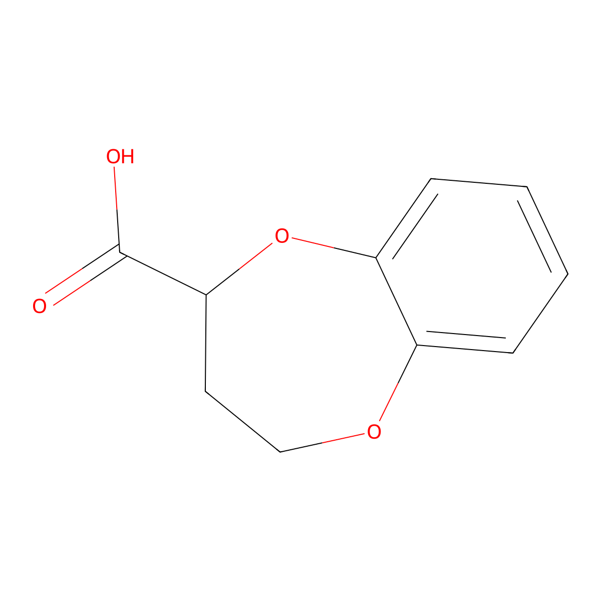 3,4-Dihydro-2H-1,5-benzodioxepine-2-carboxylic acid molecular structure, CAS 33632-74-5