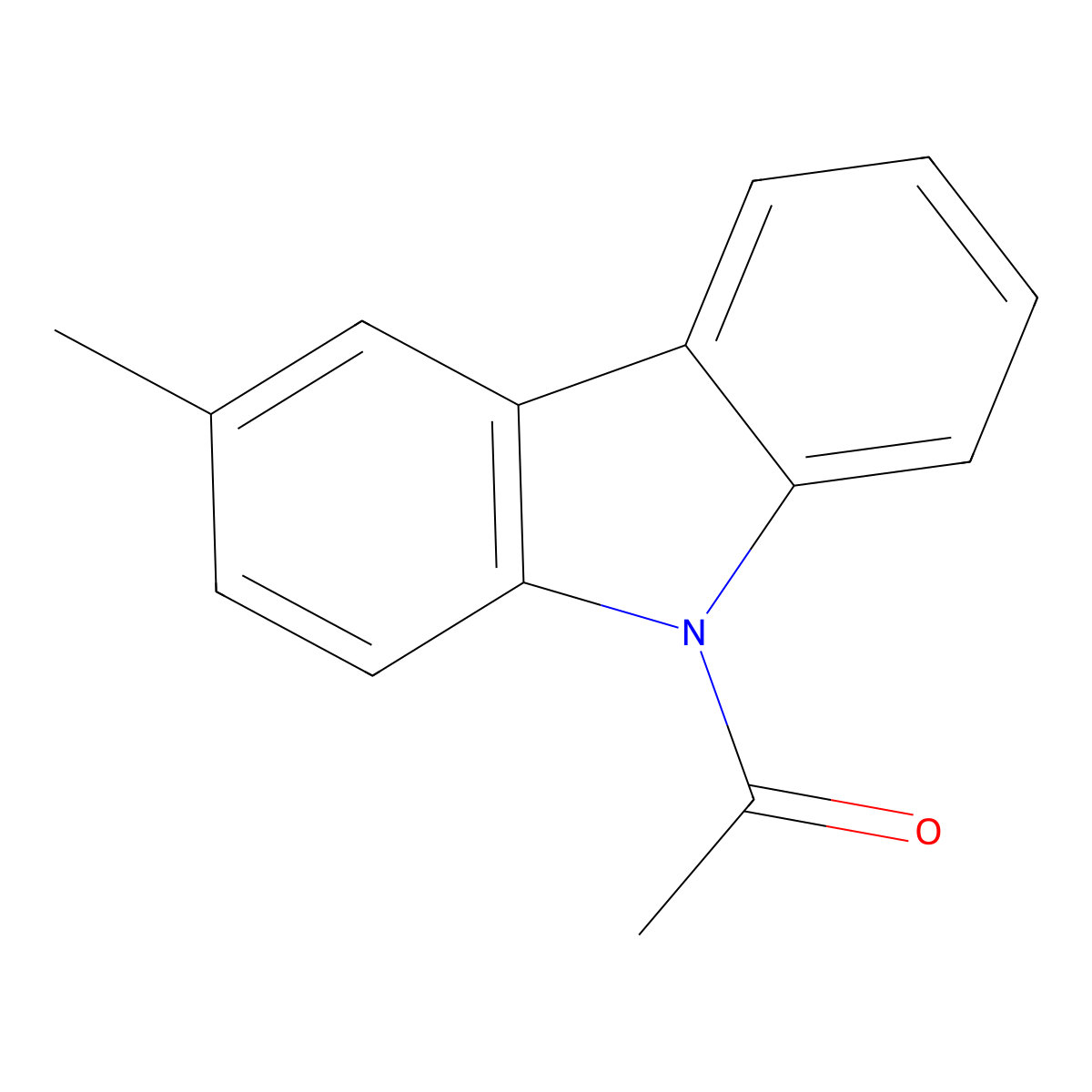 9H-Carbazole, 9-acetyl-3-methyl- molecular structure, CAS 33634-03-6