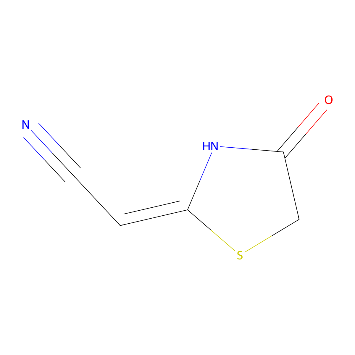 2-(4-Oxo-1,3-thiazolidin-2-ylidene)acetonitrile molecular structure, CAS 3364-82-7