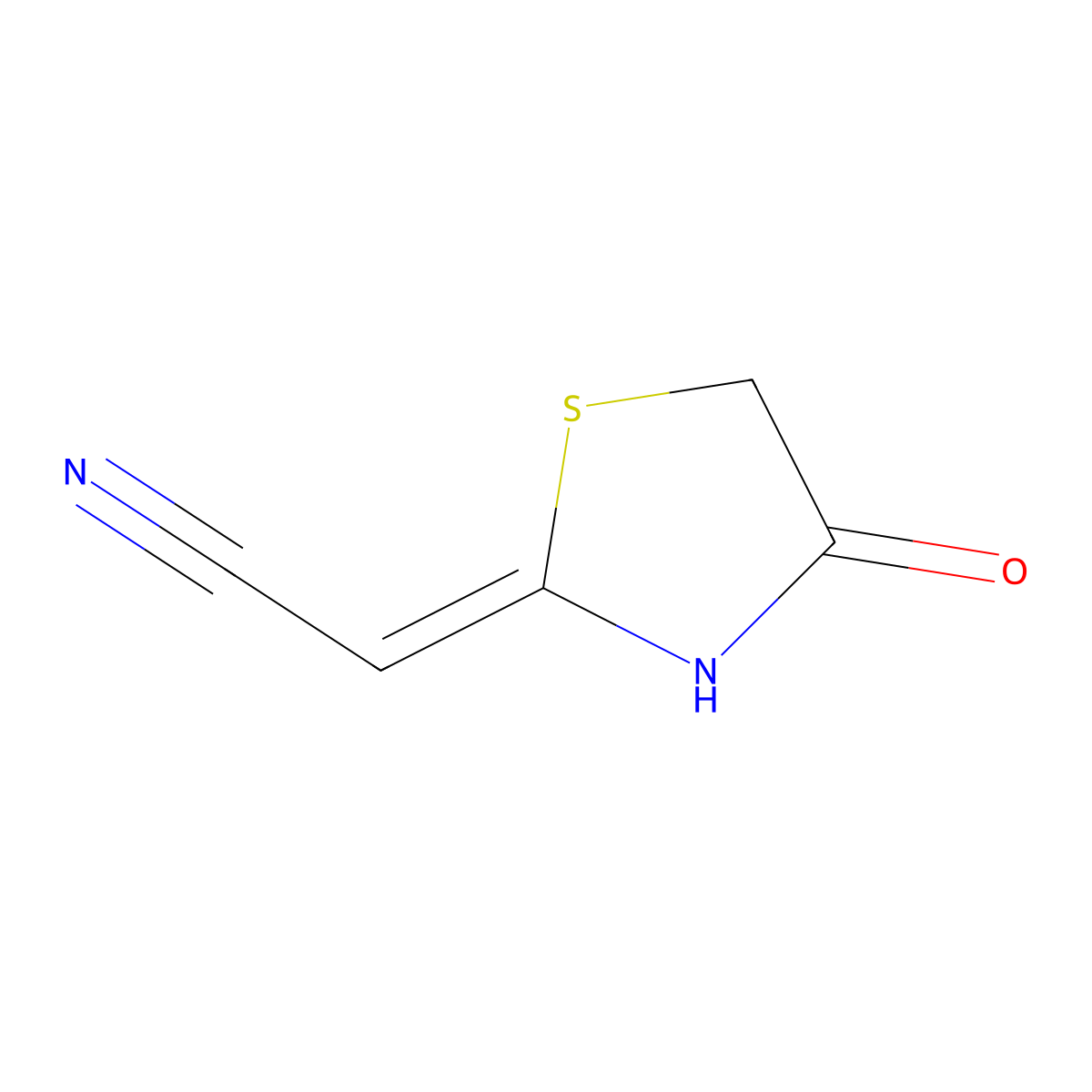 2-(4-Oxo-1,3-thiazolidin-2-ylidene)acetonitrile molecular structure, CAS 3364-82-7
