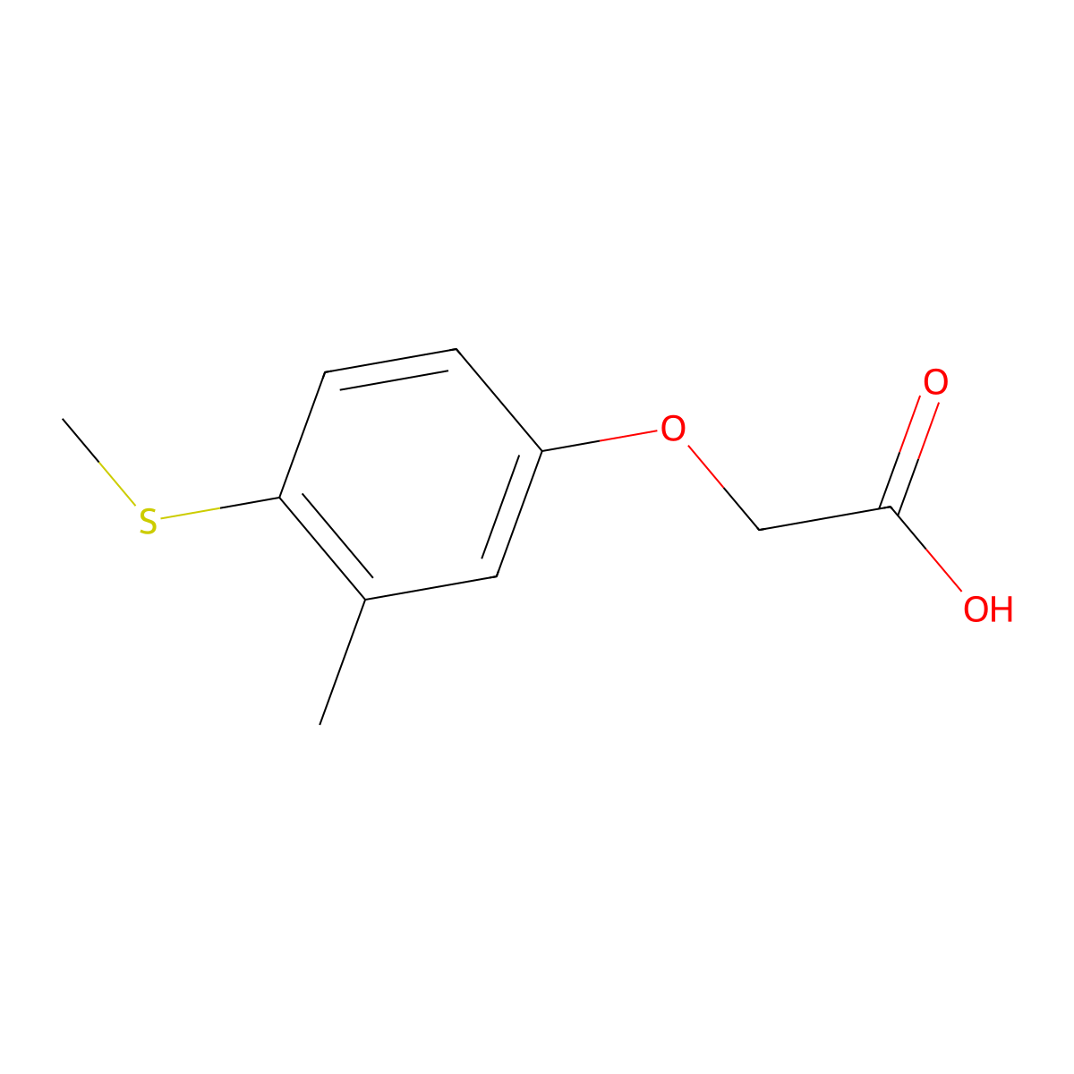 2-(3-Methyl-4-methylsulfanylphenoxy)acetic acid molecular structure, CAS 3364-88-3