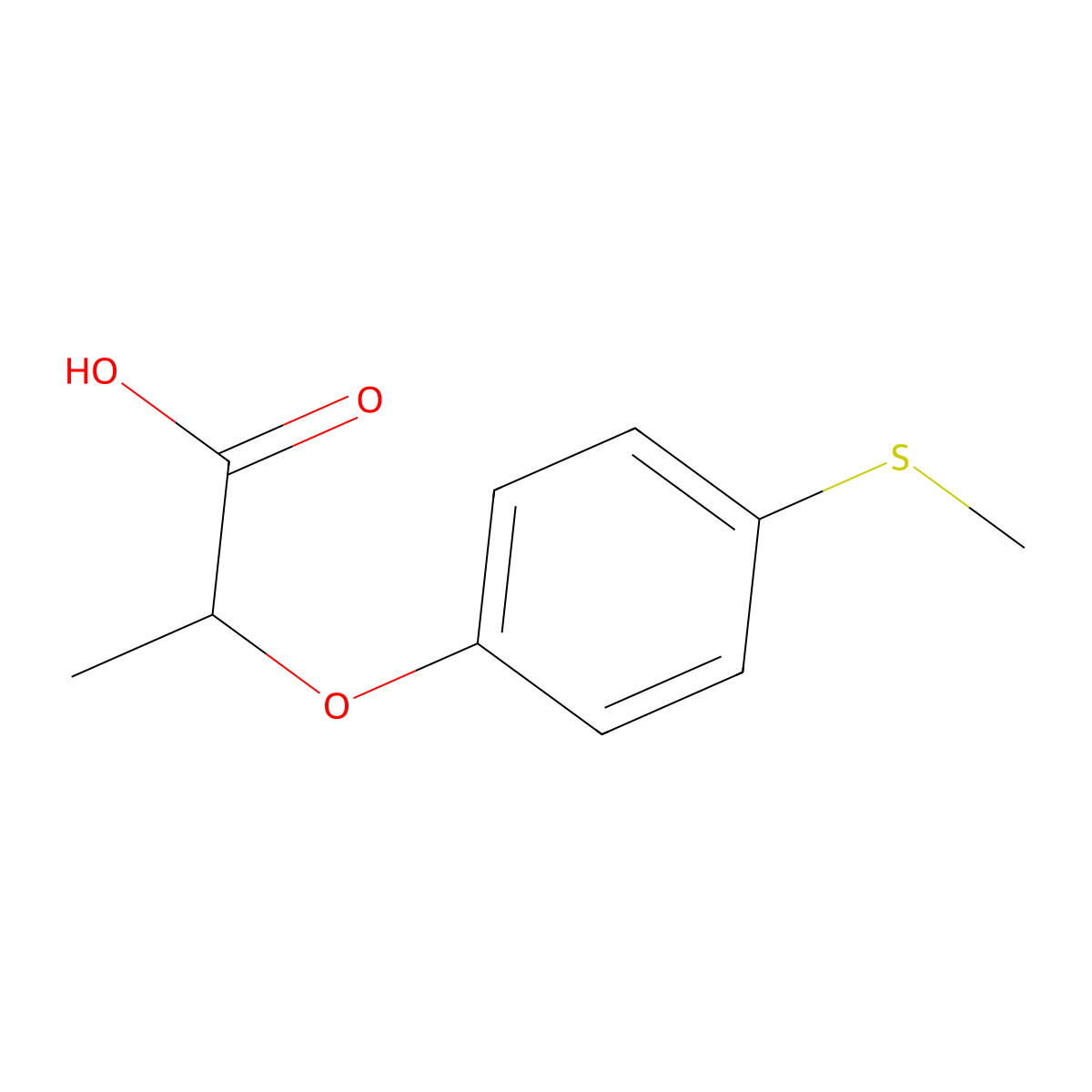 2-[4-(Methylsulfanyl)phenoxy]propanoic acid molecular structure, CAS 3364-90-7