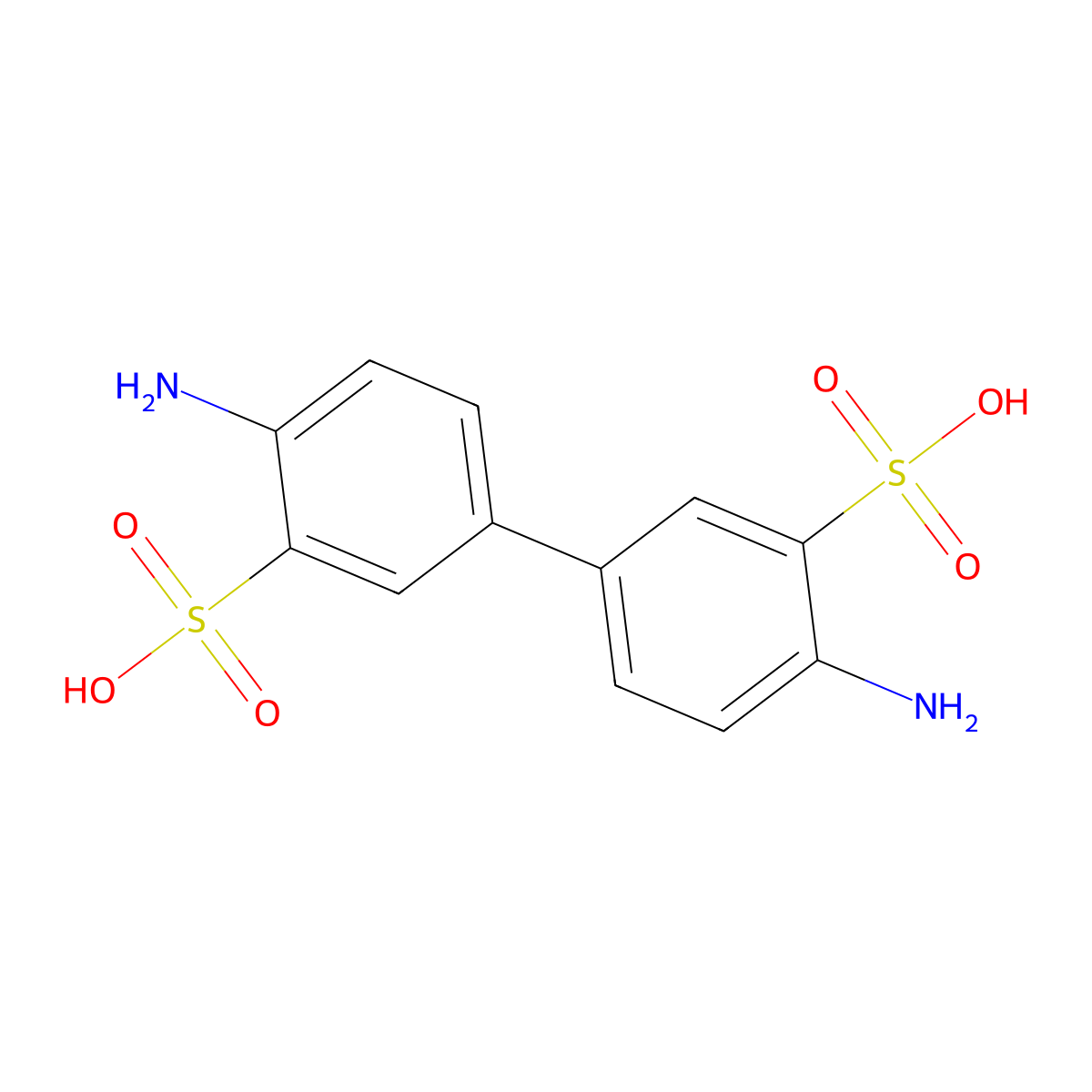 3,3'-Benzidinedisulfonic acid molecular structure, CAS 3365-90-0