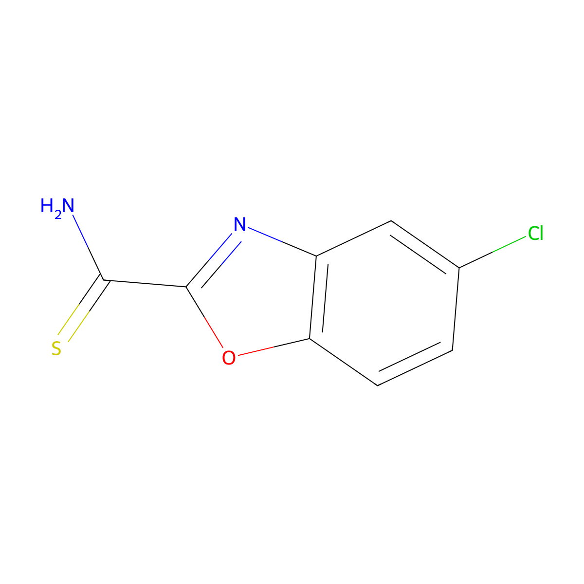 5-Chloro-1,3-benzoxazole-2-carbothioamide molecular structure, CAS 33653-00-8