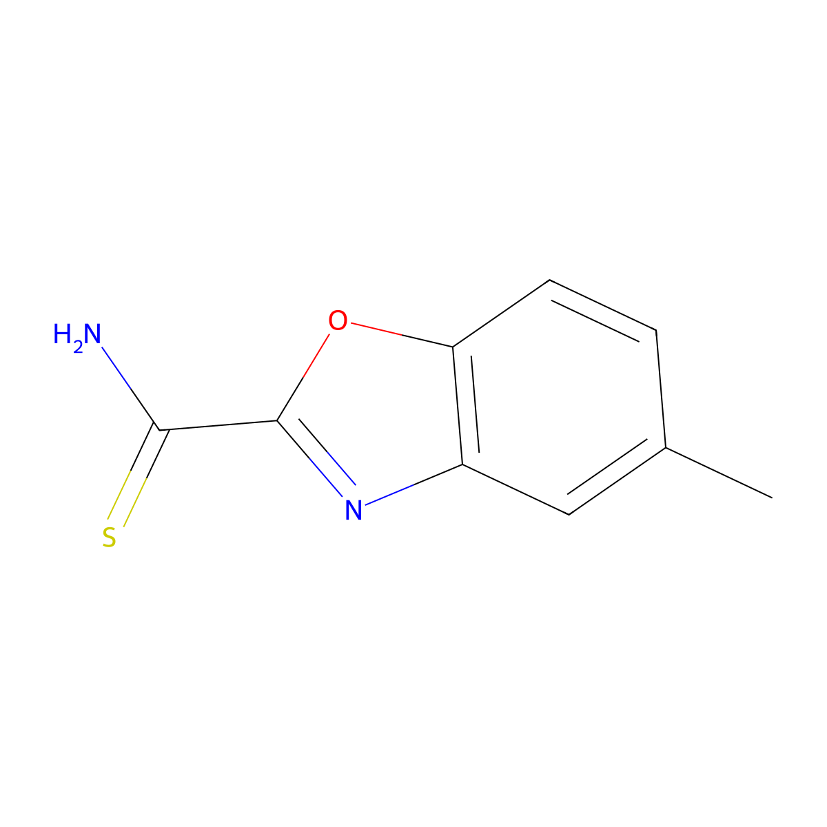 5-Methyl-1,3-benzoxazole-2-carbothioamide molecular structure, CAS 33653-01-9