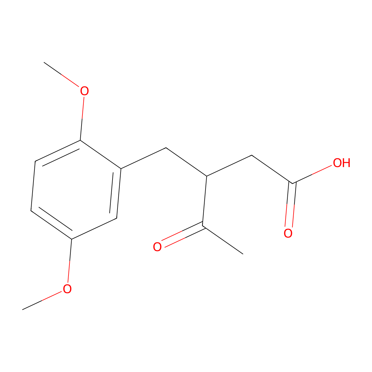 3-[(2,5-Dimethoxyphenyl)methyl]-4-oxopentanoic acid molecular structure, CAS 33654-65-8