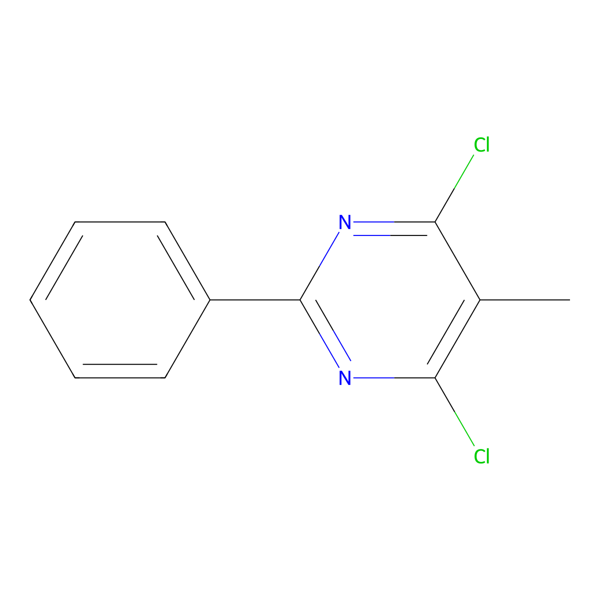 4,6-Dichloro-5-methyl-2-phenylpyrimidine molecular structure, CAS 33655-33-3