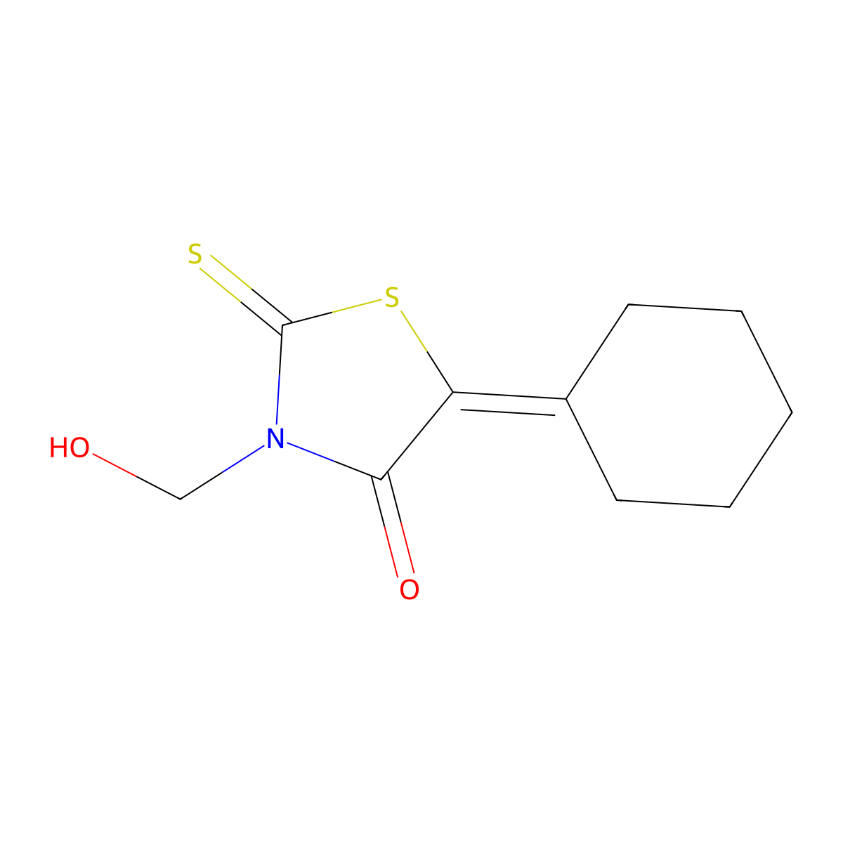 5-Cyclohexylidene-3-(hydroxymethyl)-2-thioxo-1,3-thiazolidin-4-one molecular structure, CAS 33656-56-3