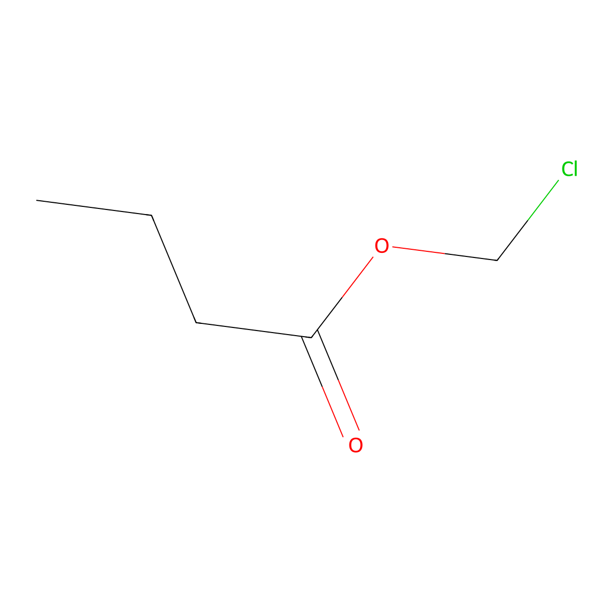 Chloromethyl butanoate molecular structure, CAS 33657-49-7