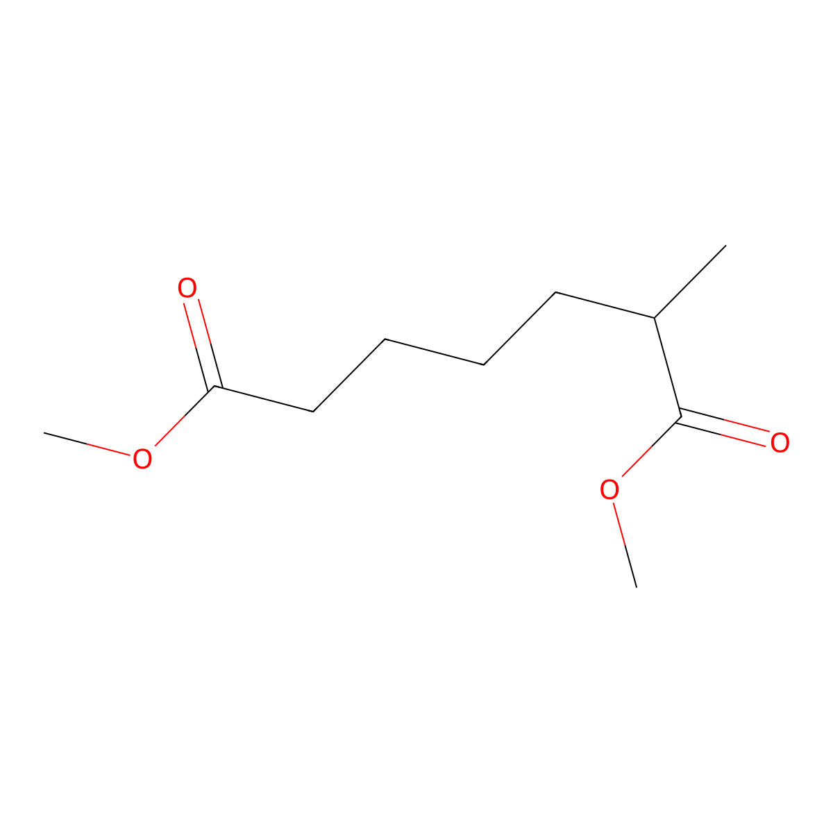 Dimethyl 2-methylheptanedioate molecular structure, CAS 33658-48-9