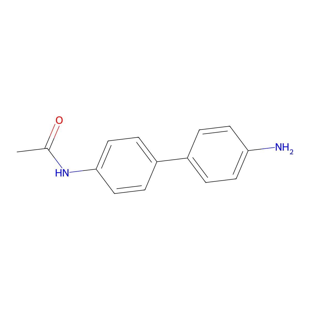 Acetylbenzidine molecular structure, CAS 3366-61-8